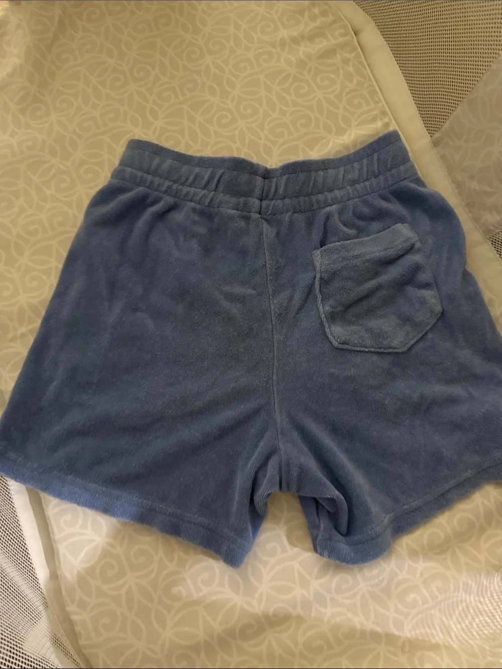 Ralph Lauren Light Blue Terry Cloth Kids Shorts with Yellow Polo Logo